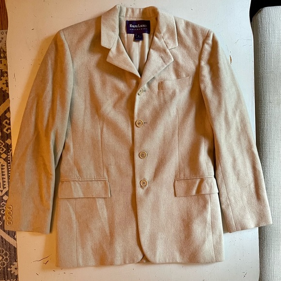 Vintage Ralph Lauren Purple Label Camel Tan Cashmere Four Button Coat Blazer - Picture 11 of 15